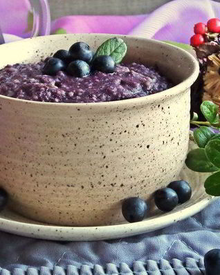 Чернично-льняной пудинг