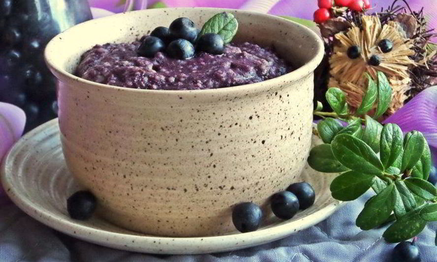 Рецепт чернично-льняного пудинг