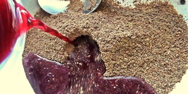 чернично-льняной пудинг