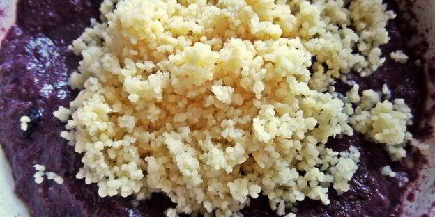 чернично-льняной пудинг