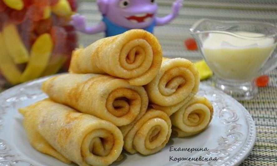 Рецепт десертных блинчиков с творогом