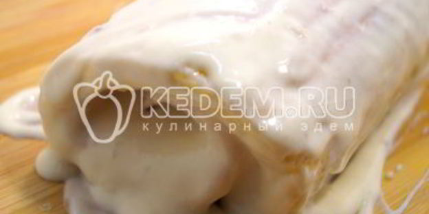 бисквитный рулет с кремом зимнее полено