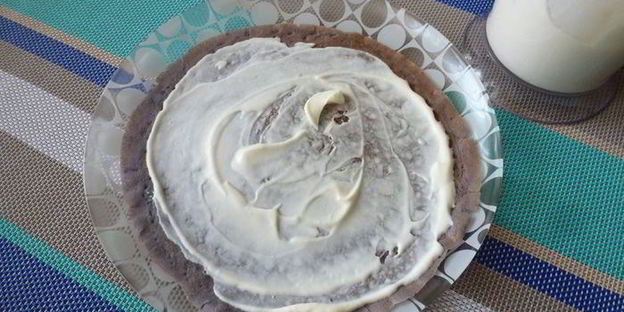 черничные блинчики с кремом из маскарпоне