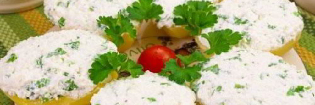 Картофель с творожным кремом