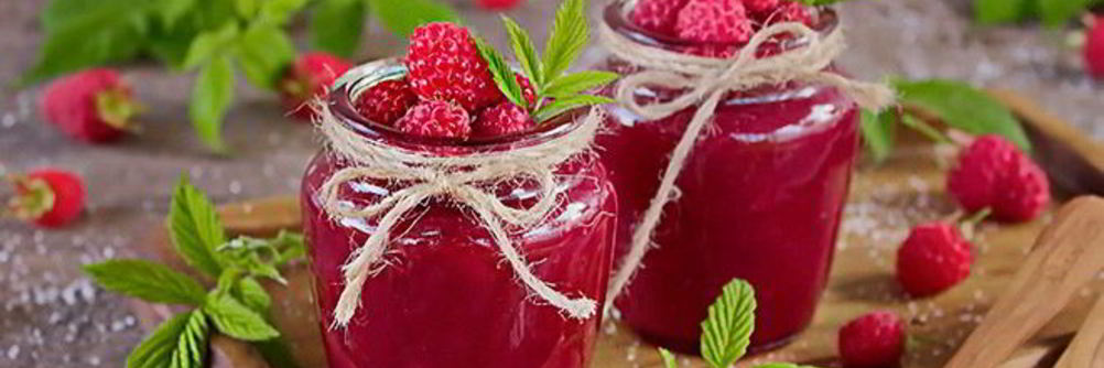 Крем-мед с малиной