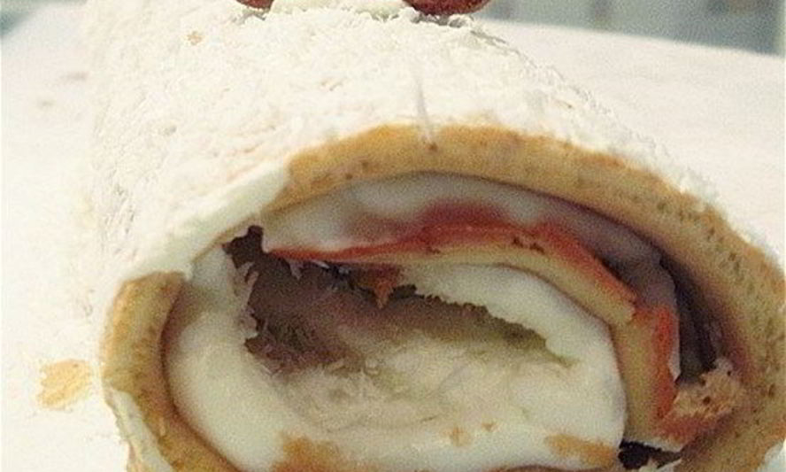 Рецепт миндального рулета с кремом