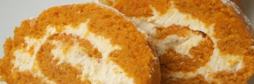 Морковный рулет с творожно-шоколадным кремом