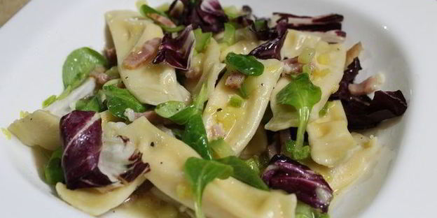 равиоли со сливочно-сырным кремом