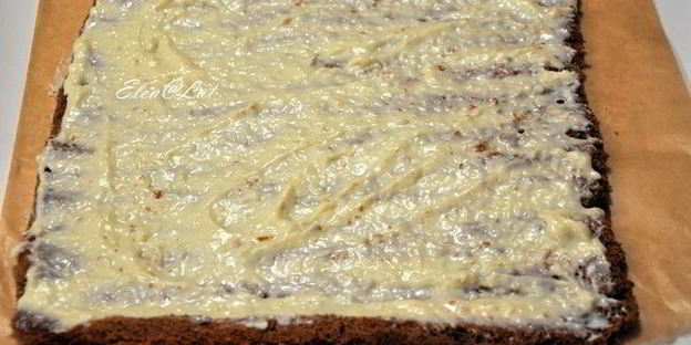 шоколадный рулет с кокосовым кремом