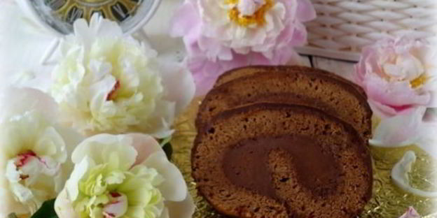 шоколадный рулет с трюфельным кремом