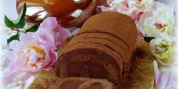 шоколадный рулет с трюфельным кремом