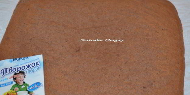 шоколадный рулет с творожным кремом