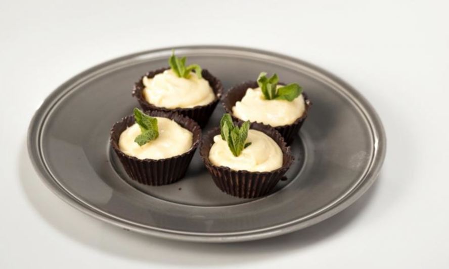 Рецепт шоколадных корзиночек с лимонным кремом
