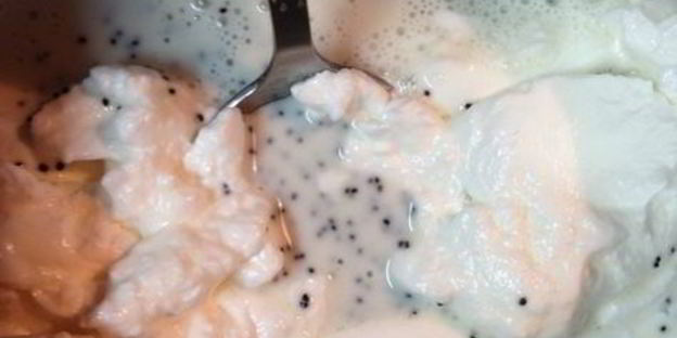 маковый десерт под соусом из кураги