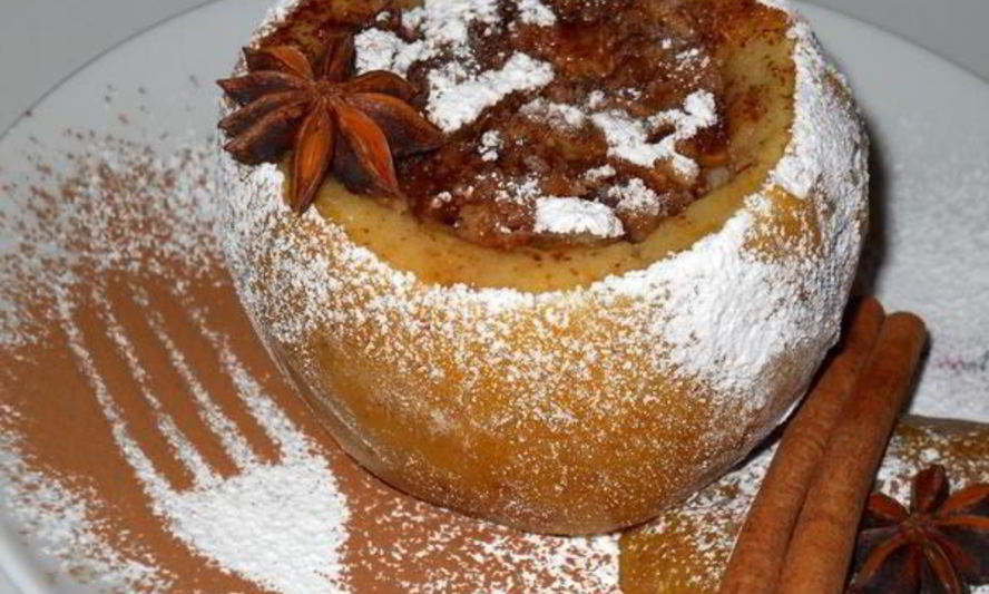 Рецепт молодильных яблок запеченных с овсянкой