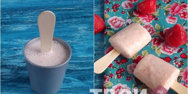 клубнично-банановое мороженое