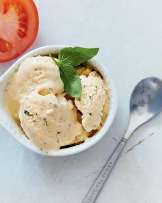 Томатное мороженое с базиликом