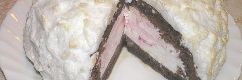 Вишневый торт-мороженое с шоколадным бисквитом