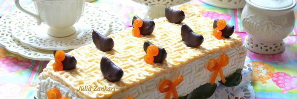 Тирамису с мандариново-сливочным муссом и шоколадом