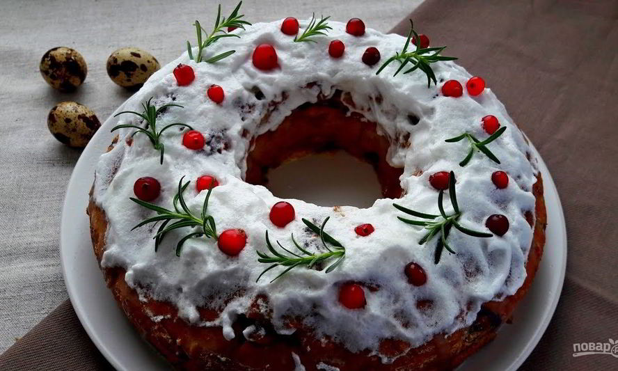 Рецепт кулича с вишней и клюквой