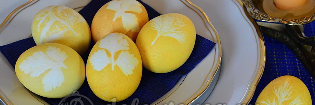 Пасхальные яйца с листочками