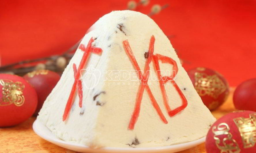 Рецепт творожной пасхи с изюмом