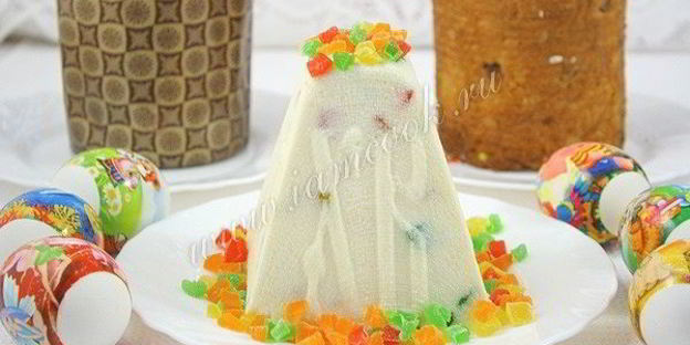 творожная пасха ванильная с цукатами