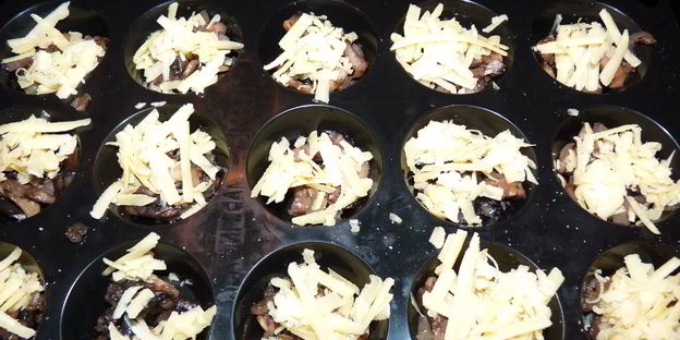 мини-суфле из шампиньонов