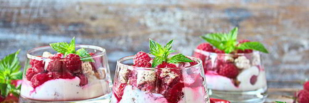 Сырный пудинг с малиной