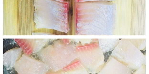 бесбармачная лапша с рыбой в соусе песто