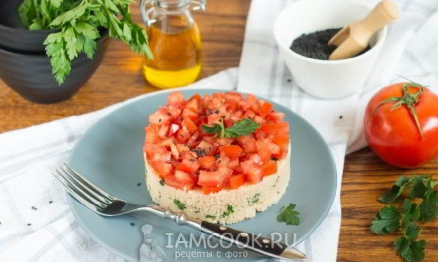 Рецепт гарнира из кускуса с помидором