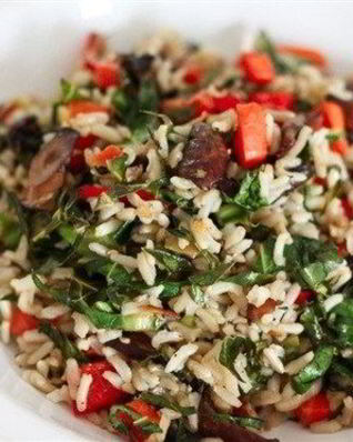 Ароматный рис с овощами и грибами