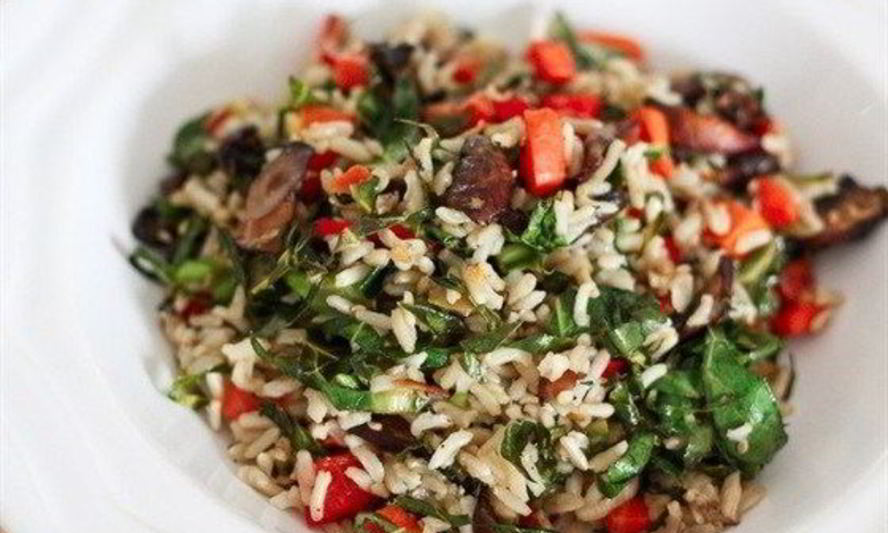 Рецепт ароматного риса с овощами и грибами