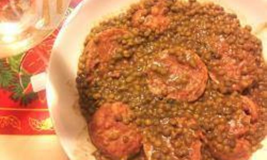 Рецепт чечевицы с колбасой по-итальянски