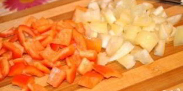 картофель с мясом и овощами