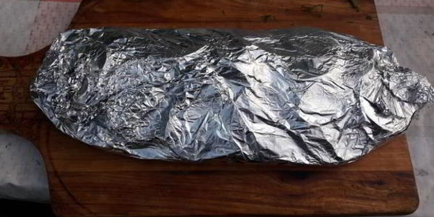 картофель с салом и укропом на мангале