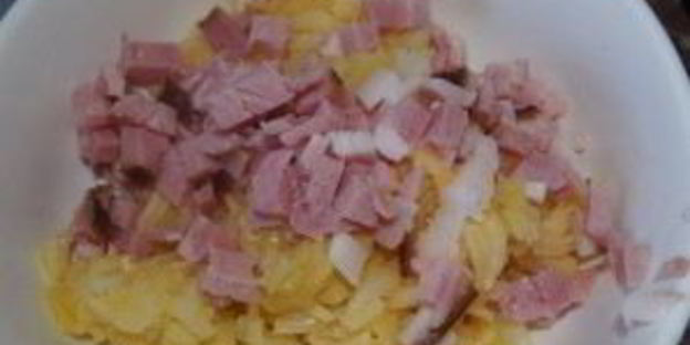 картофель с ветчиной