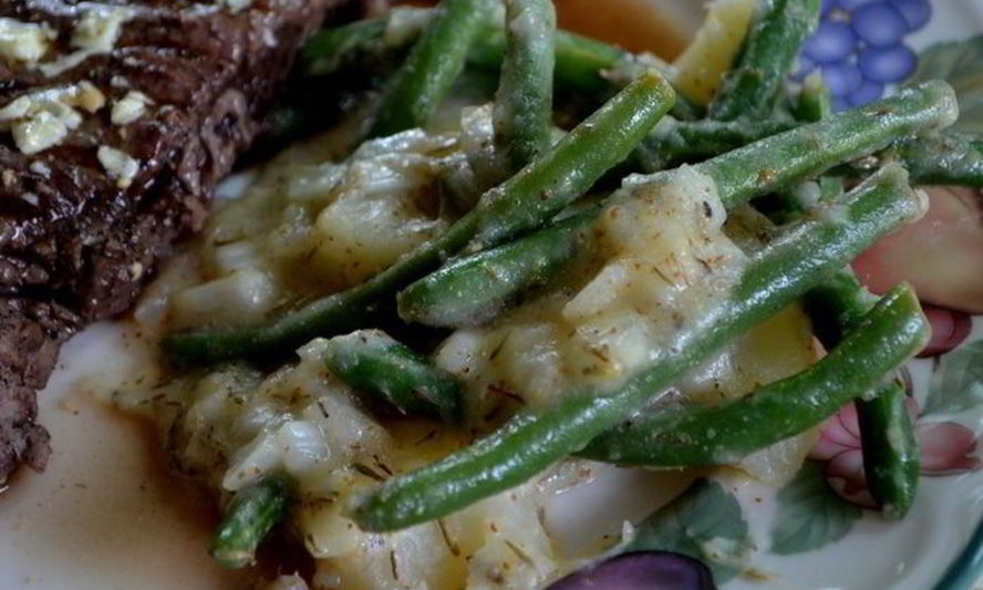 Рецепт картофеля с зеленой фасолью