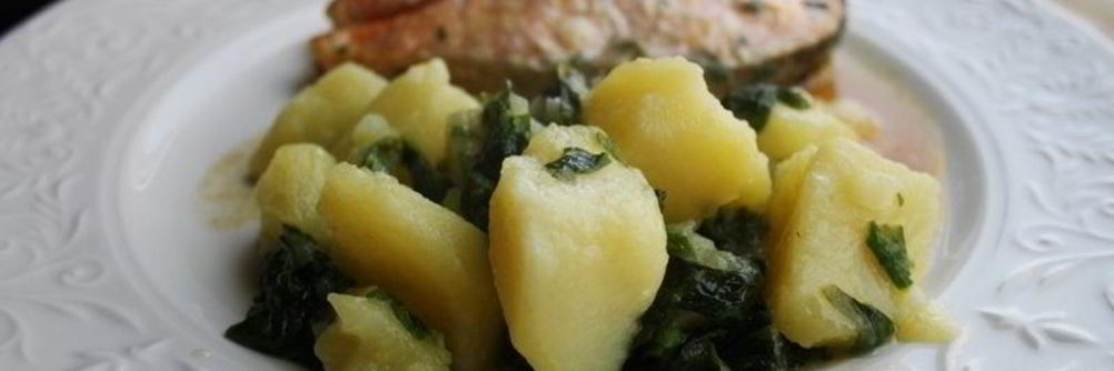 Картофель со шпинатом