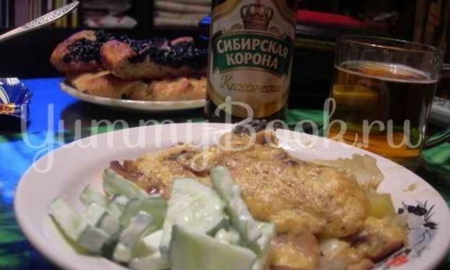 Рецепт картофеля жареного с сыром и грибами