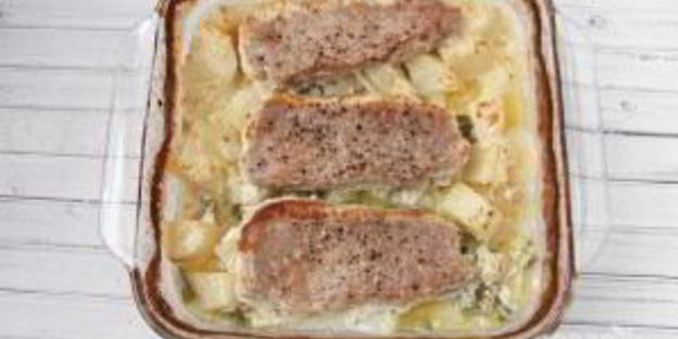 картошка со свининой в духовке