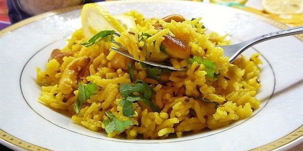 лимонный рис со специями и кешью