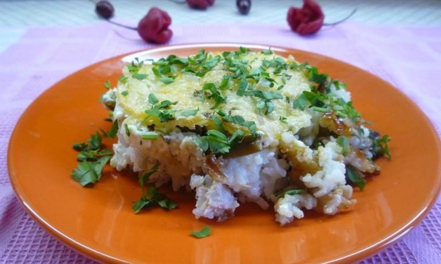 Рецепт риса с куриной грудкой и овощами в духовке