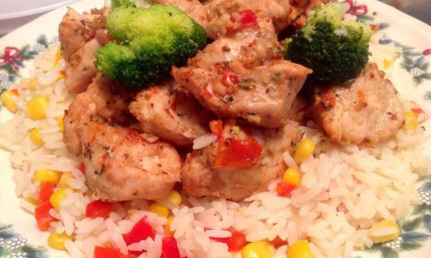 Рецепт риса с овощами и курицей