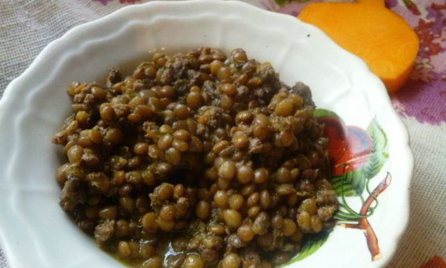 Рецепт тушеной чечевицы с тыквой и мясом