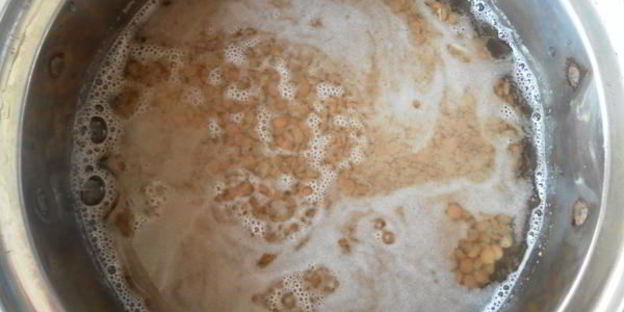 зеленая чечевица с курицей