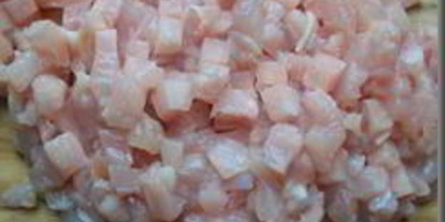 жареная картошка с куриным филе