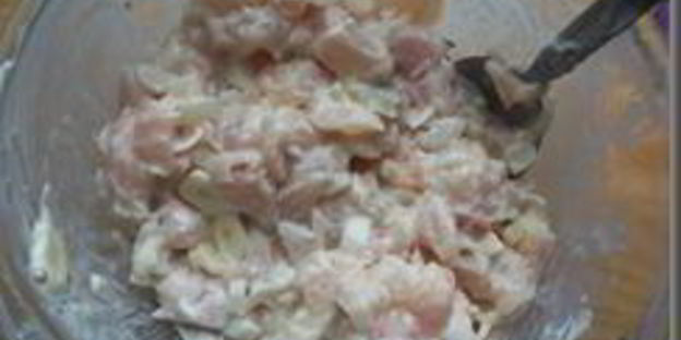 жареная картошка с куриным филе