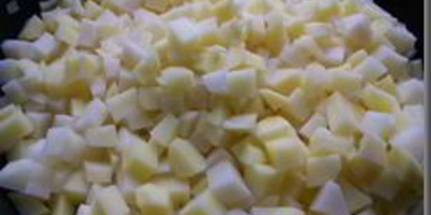 жареная картошка с куриным филе