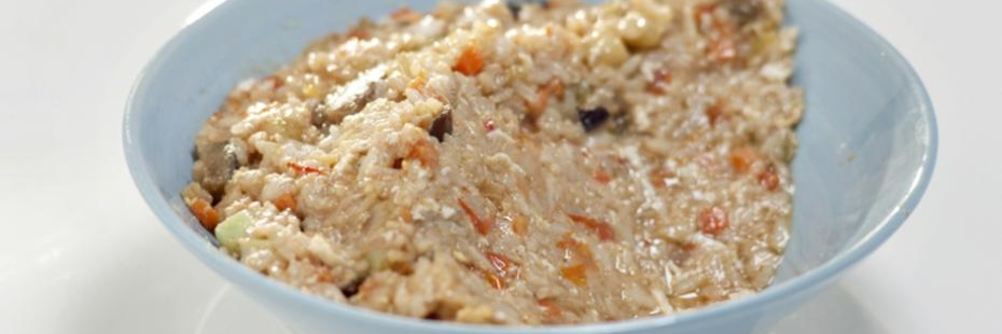 Жареный рис с овощным рагу